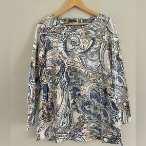 Chico'sMulticolor Paisley Print Long Sleeve Blouse